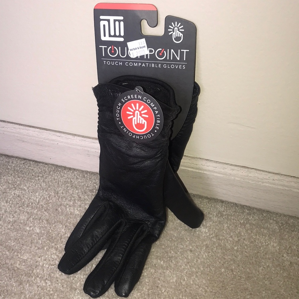 Brand New Partial Faux Leather Gloves